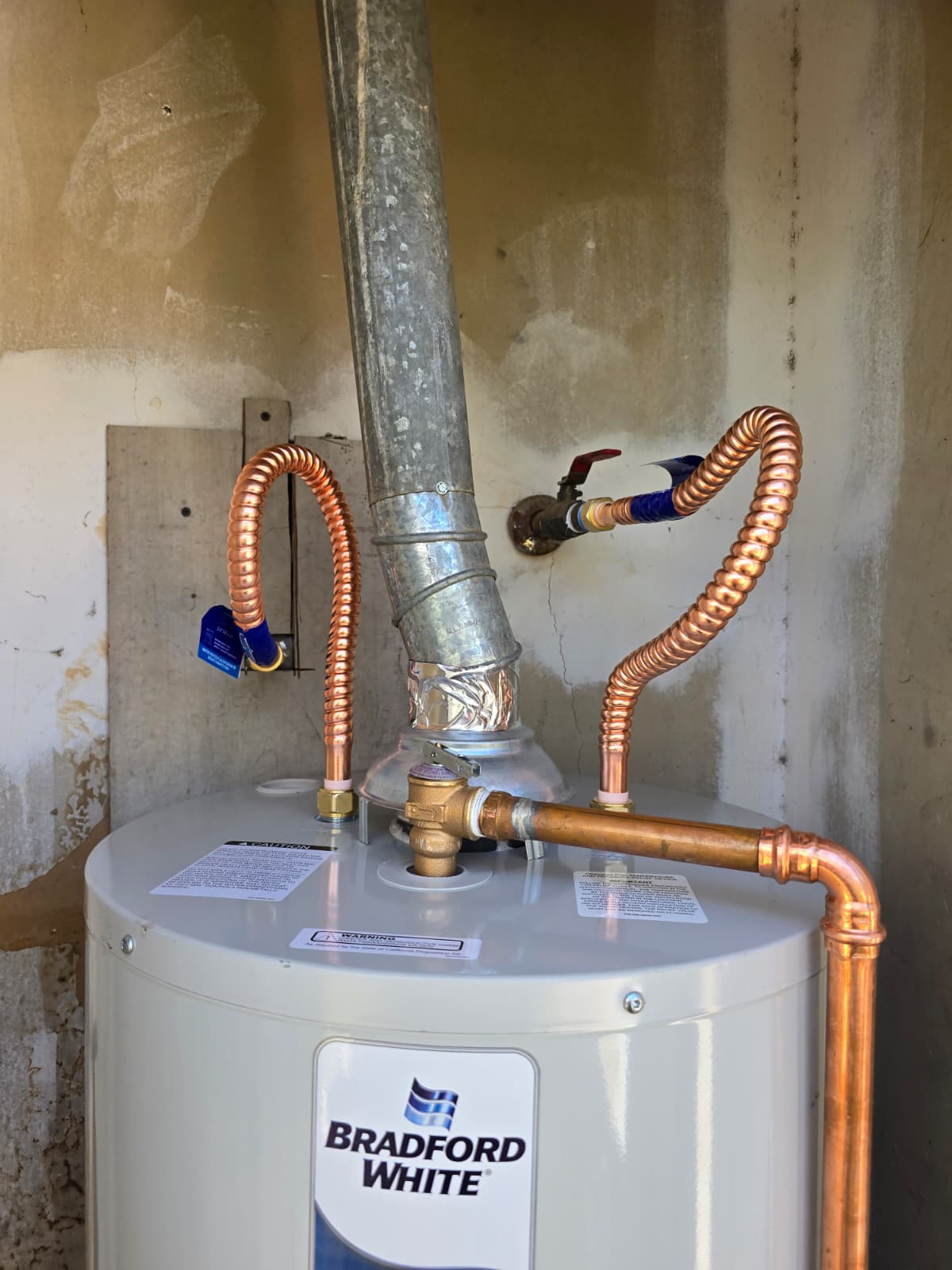 water heater replacement with copper pipe connections